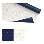 Primera cadeaupapier blauw met goud 40cm 100meter