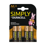 Duracell simply alkaline AA/LR6 blister 4 stuks