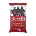 Tyrrells sweet chilli en rode peper chips 150 gr