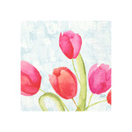 Duni servet 3 laags 33x33 cm painted tulips pak 50 stuks