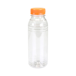 Fles RPET transparant 330 ml met oranje dop