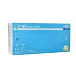Medi-Inn handschoen nitril extra lang manchet 30cm blauw M (7-8)