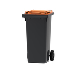 Mini-container 120 liter grijs/oranje