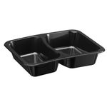 Menubak 2-vaks PP zwart 228 x 178 x 45 mm