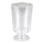 Plastic wijnglas op voet glashelder 150 ml